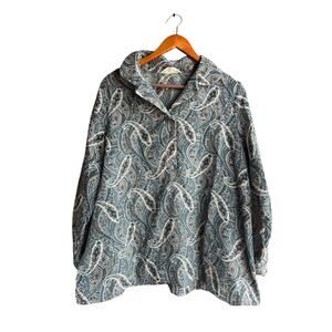 Mr. Alex Women's Vintage Paisley Blouse Size 2X Long Sleeve 80s Secretary